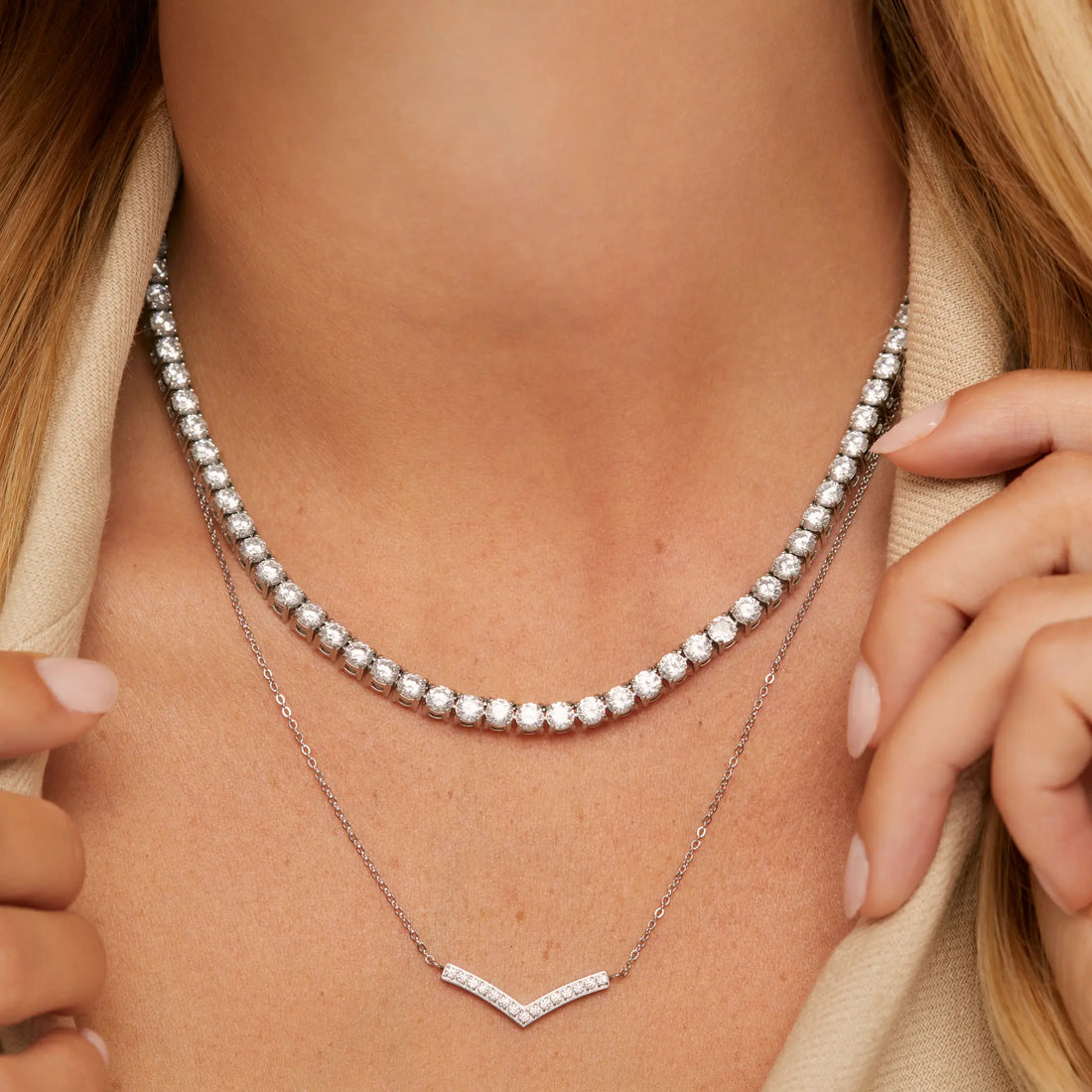 Colar Riviera Clássico Banhado em Prata