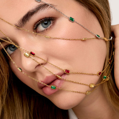 Colar Cristal Banhado em Ouro 18k