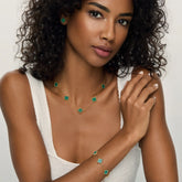 Colar de Trevo Verde Banhado em Ouro 18k