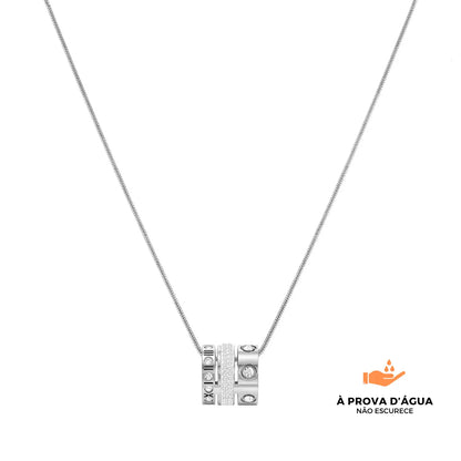 Colar Triplo Glamour Banhado em Prata
