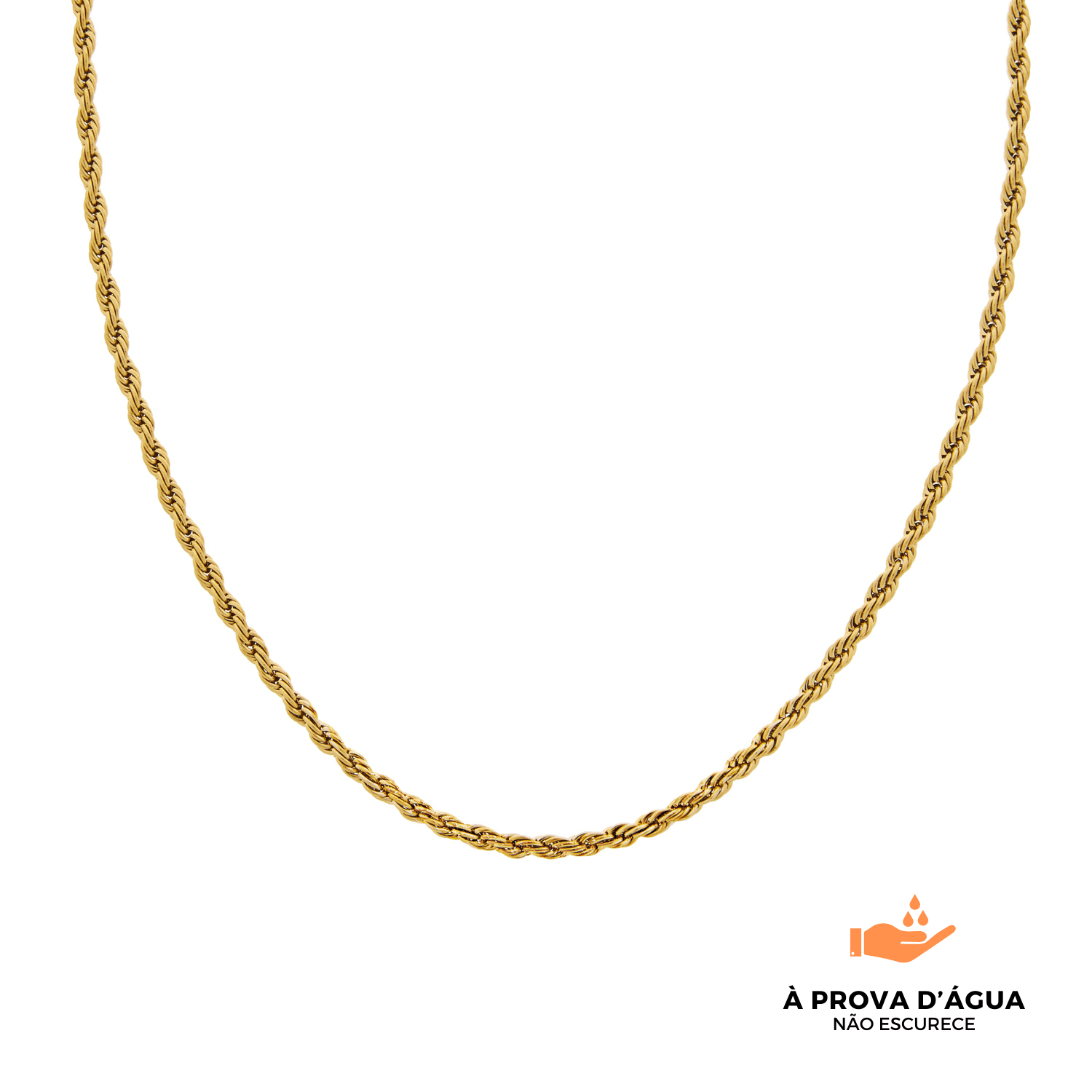 Colar de Rede Baiana Banhado em Ouro 18k - 40cm