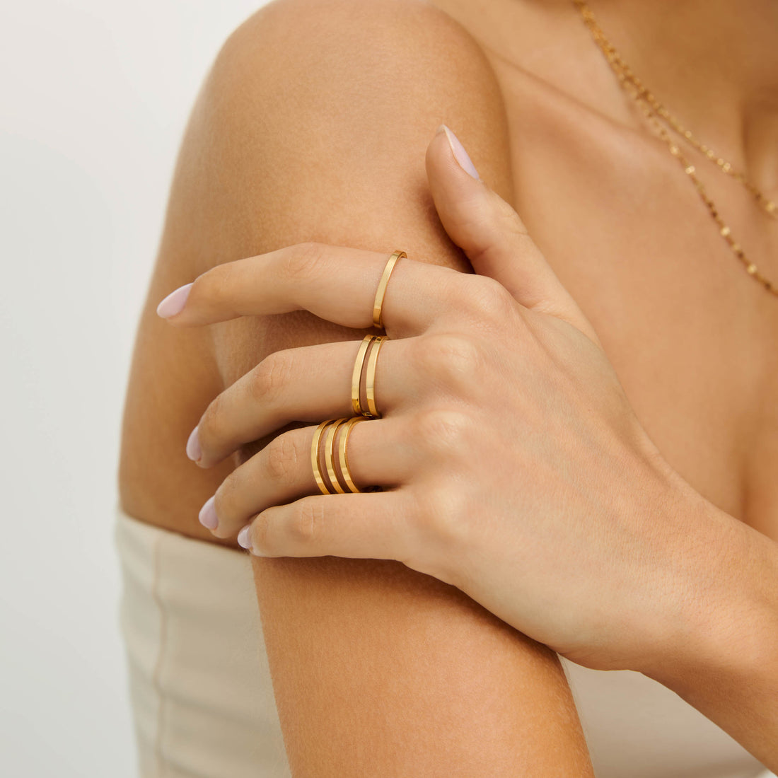 Anel Slim Regulável Banhado em Ouro 18k