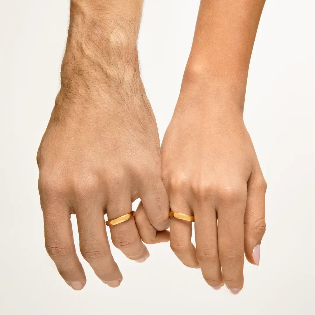 Par de Alianças Clássica Banhadas em Ouro 18k