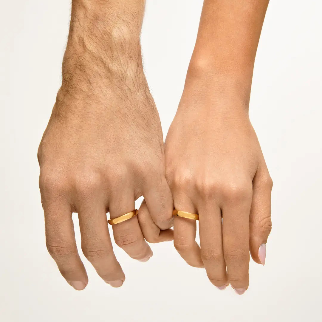 Par de Alianças Clássica Banhadas em Ouro 18k