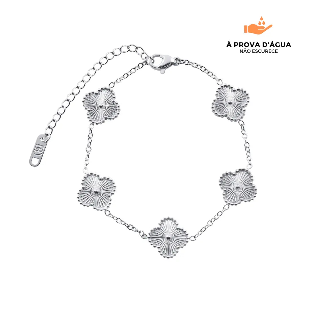 Pulseira Trevo Prata Banhada em Prata