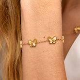 Pulseira Borboleta Banhada em Ouro 18k