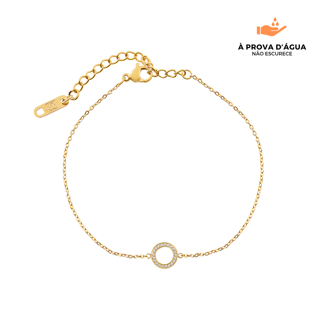 Pulseira Círculo de Luz Banhado em Ouro 18k
