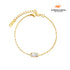 Pulseira Cristal Retangular Banhada em Ouro 18k