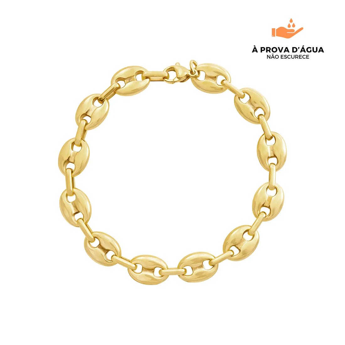 Pulseira de Elos Modernos Banhada em Ouro 18k