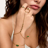 Pulseira Esmera Retangular Banhada em Ouro 18k