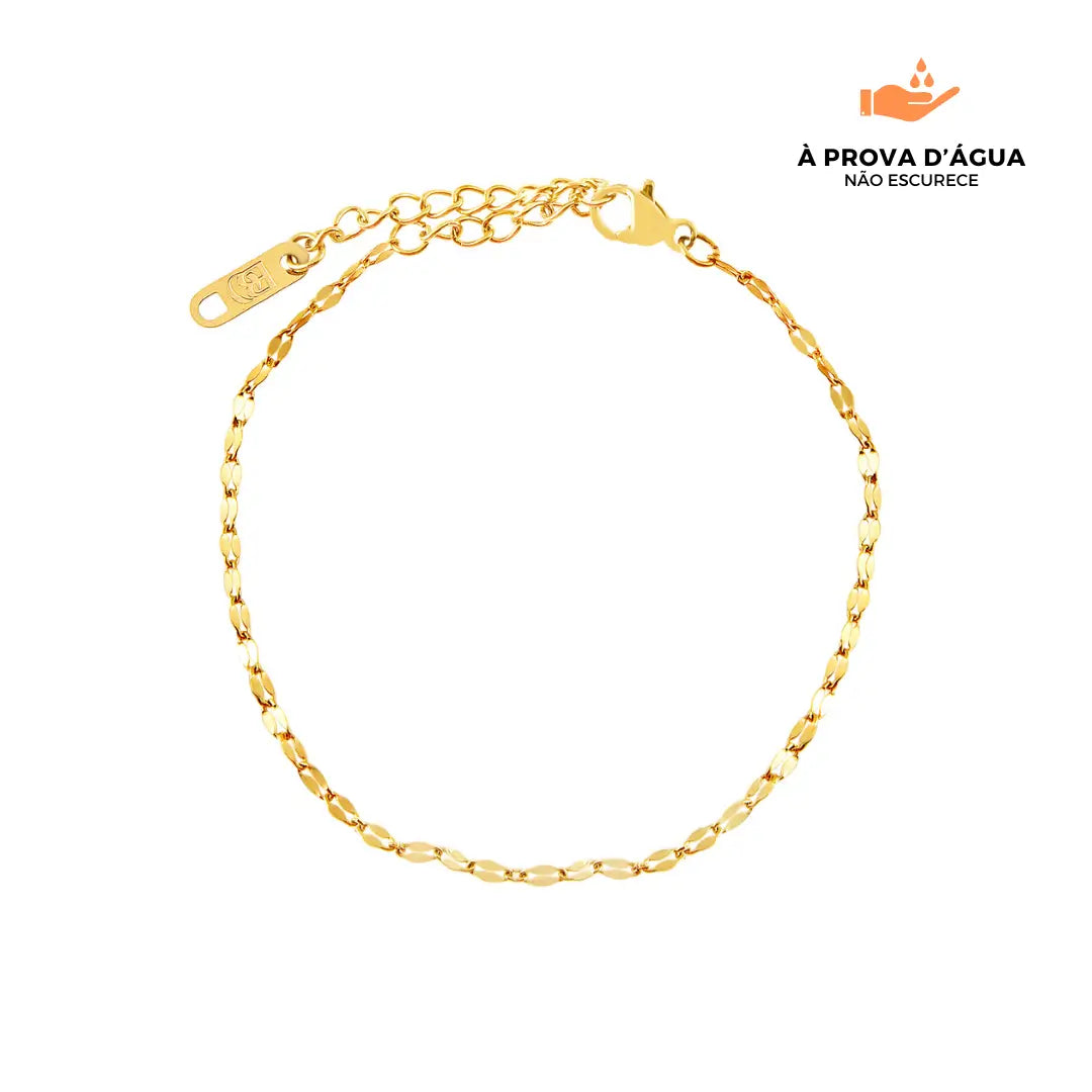 Pulseira Folhas Douradas Banhada em Ouro 18k