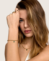 Pulseira Ponto Esmera Banhada em Ouro 18k