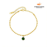Pulseira Ponto Esmera Banhada em Ouro 18k