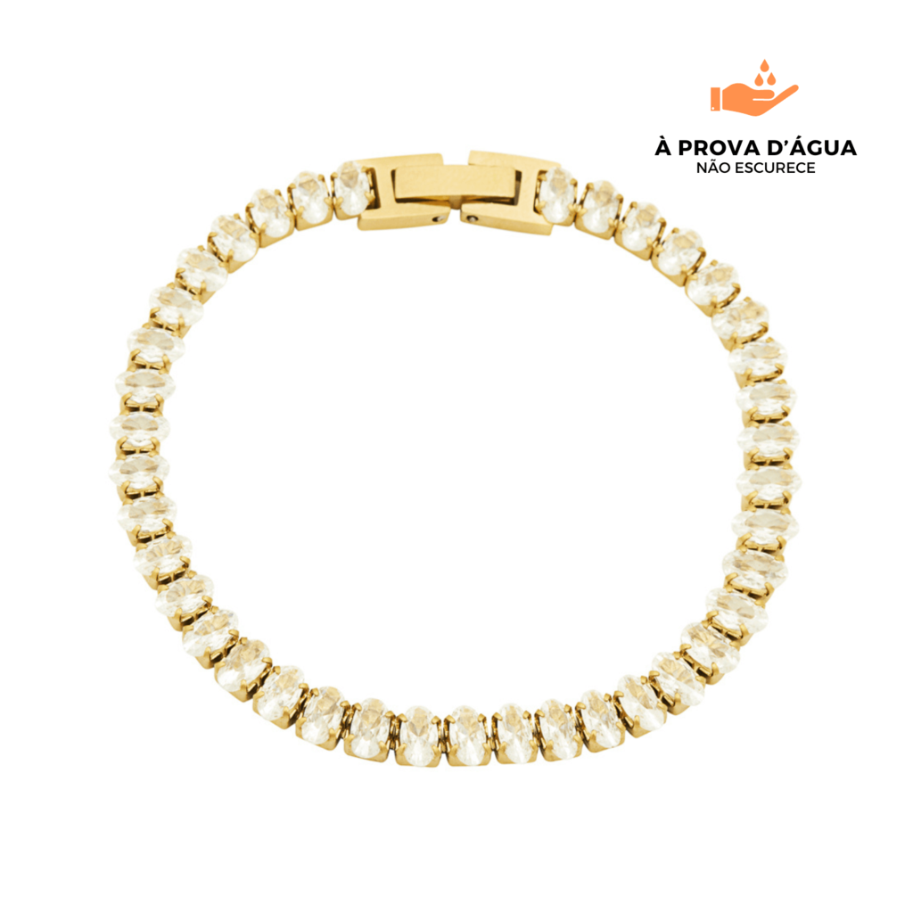 Pulseira Riviera Moderna Banhada em Ouro 18k
