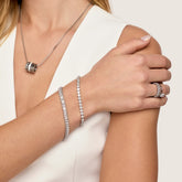 Pulseira Riviera Retangular Banhada em Prata