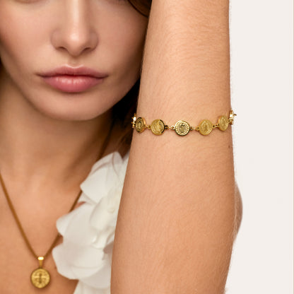 Pulseira Sao Bento Banhada em Ouro 18k