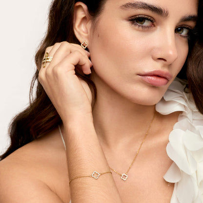 Pulseira Trevo Glow Banhada em Ouro 18k