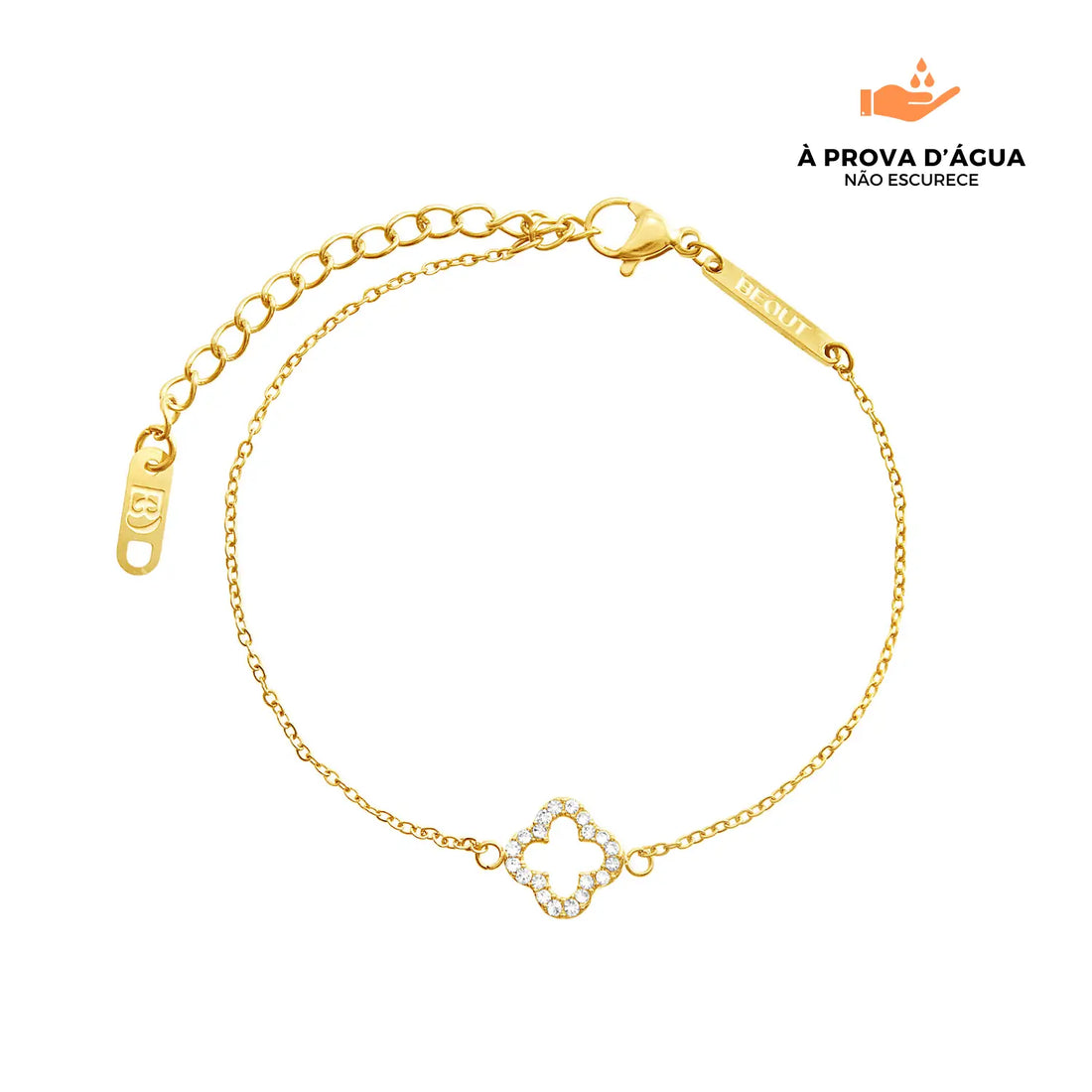 Pulseira Trevo Glow Banhada em Ouro 18k