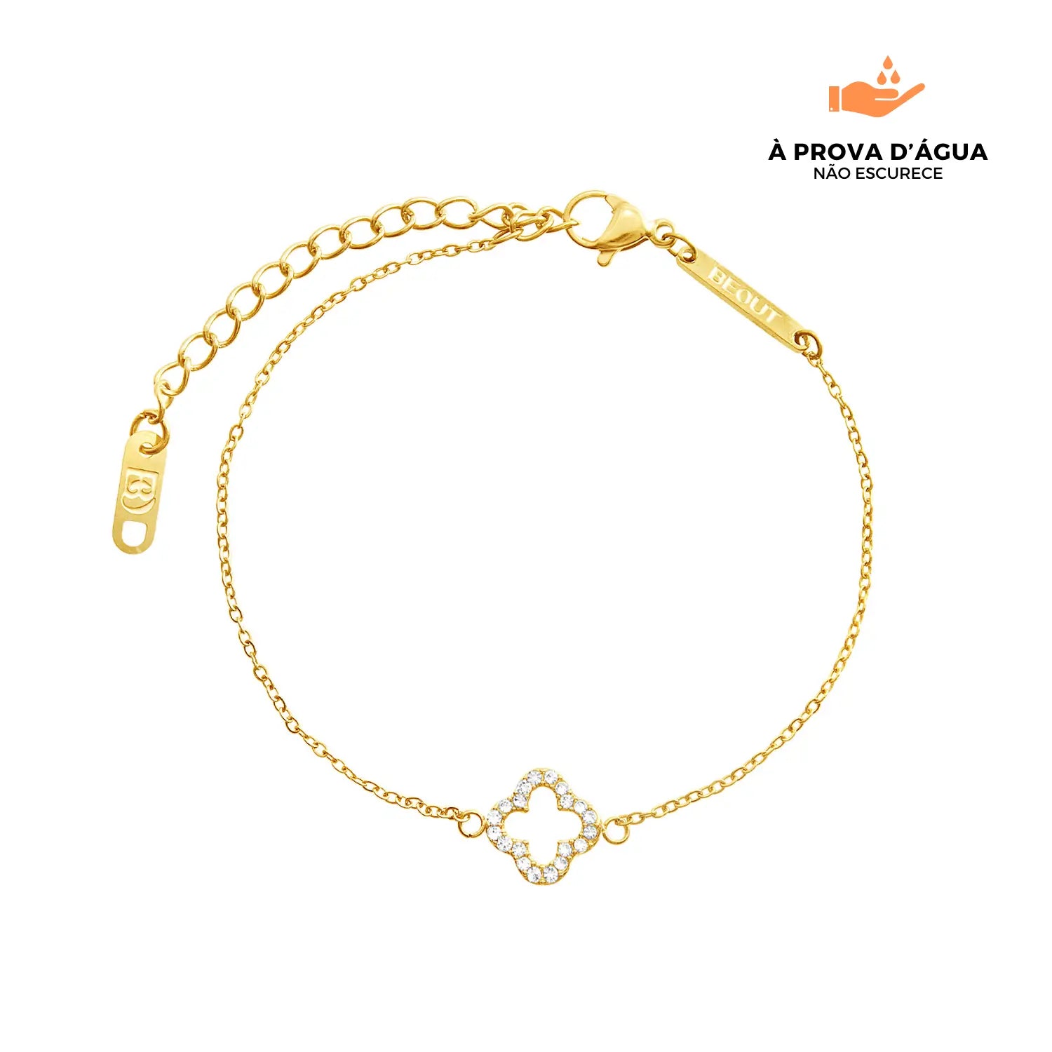 Pulseira Trevo Glow Banhada em Ouro 18k