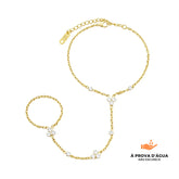 Pulseira de Mão Lyra Banhado em Ouro 18k