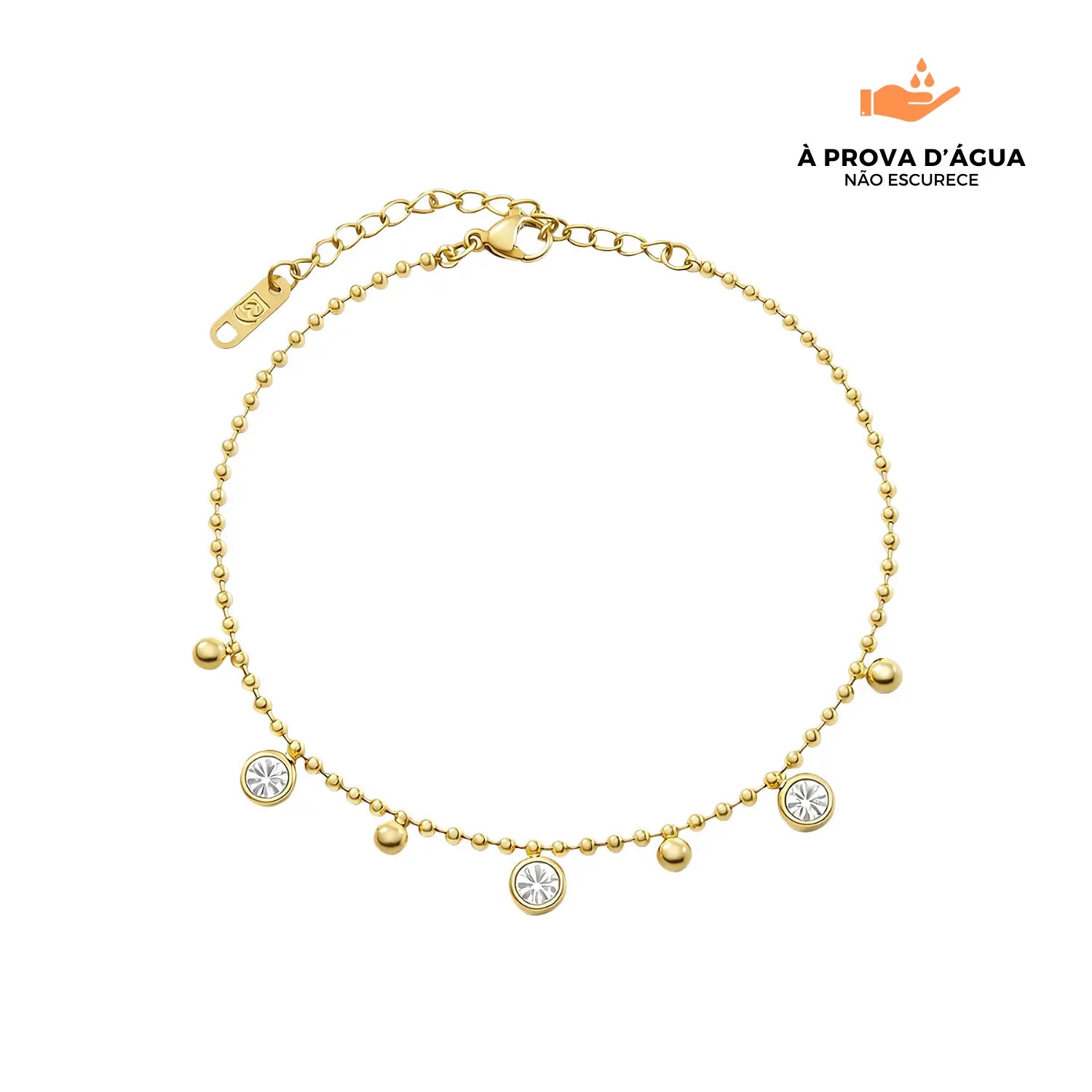 Tornozeleira Serena Banhado em Ouro 18k