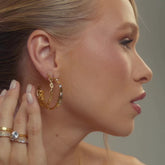 Brincos Elos Modernos Banhados em Ouro 18k